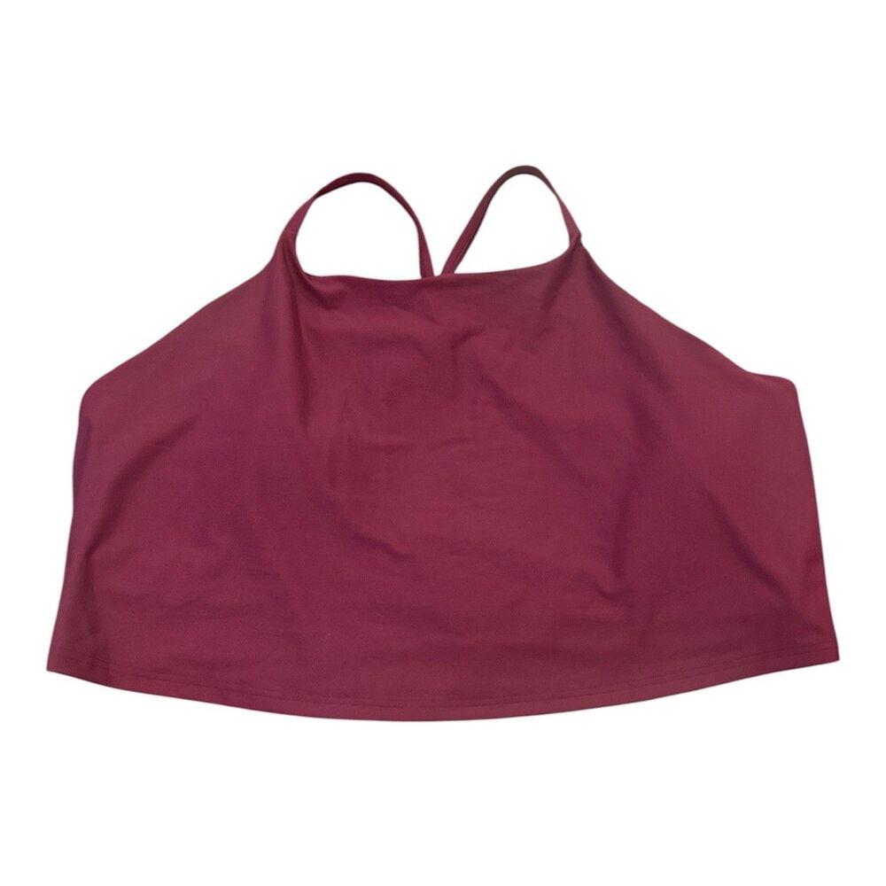 Old Navy Active Powersoft Cropped Tank Top 4X Burgundy Built-In Bra Racerback
